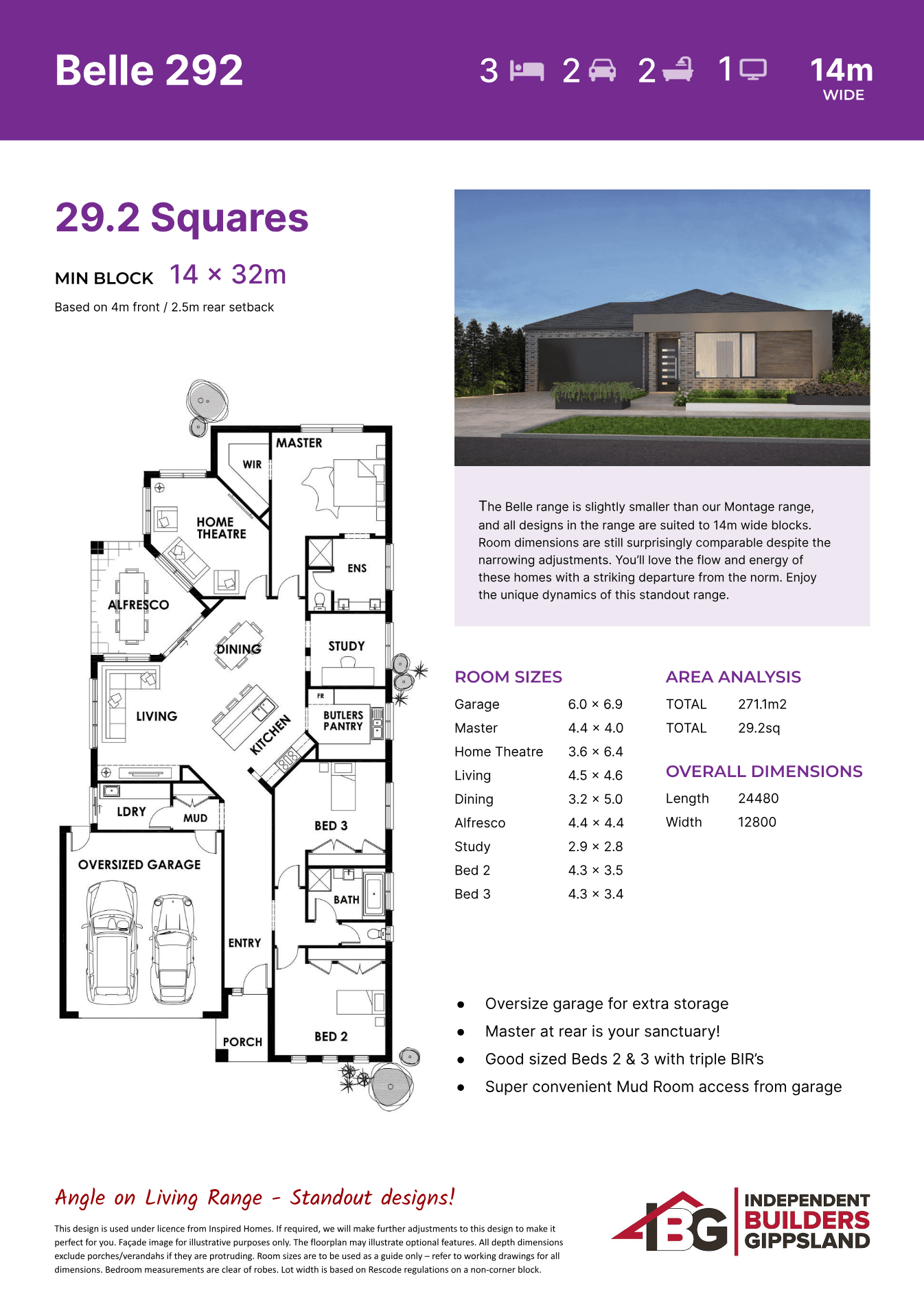 Belle 292 plan preview