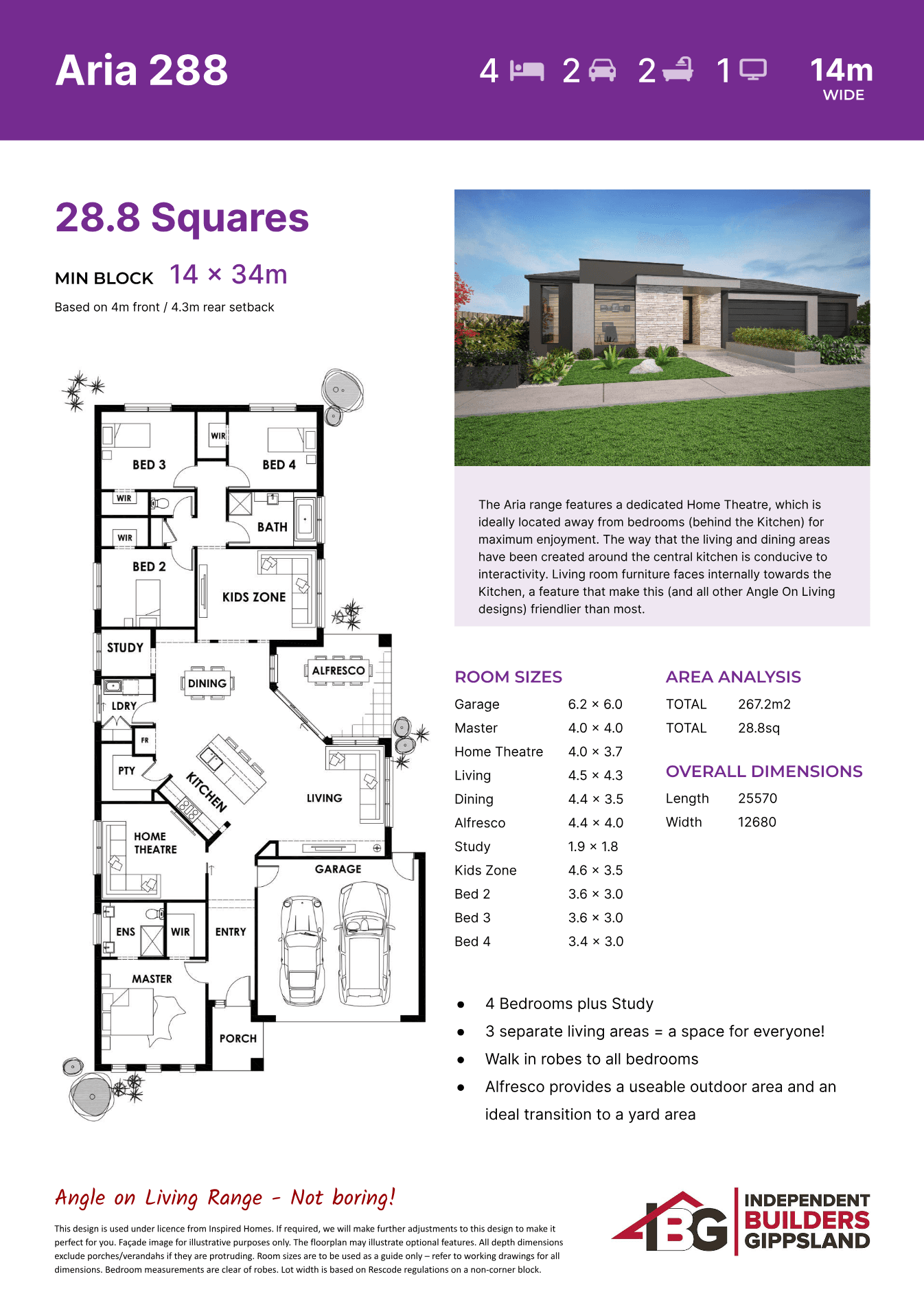 Aria 288 (Right) plan preview
