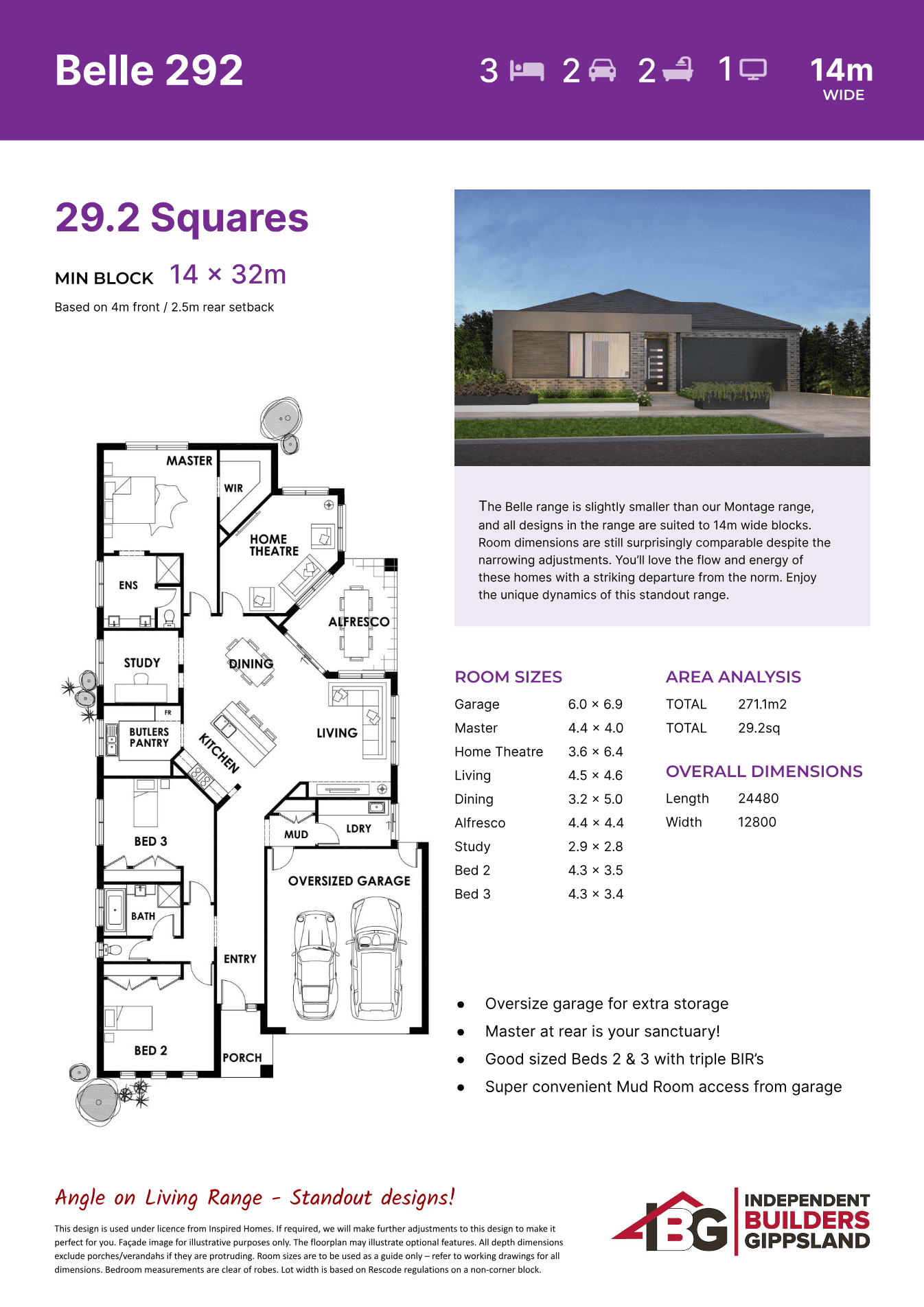 Belle 292 (Right) plan preview